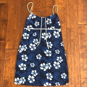 Super cute blue and white Hawaiian style dress